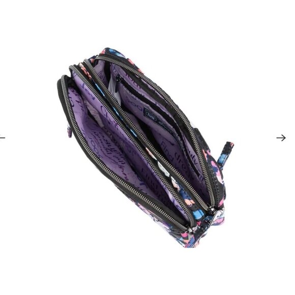 LUG Super Coupe 2 Satin Luxe Convertible Crossbody Bag NWT Watercolor Butterfly - Picture 9 of 9